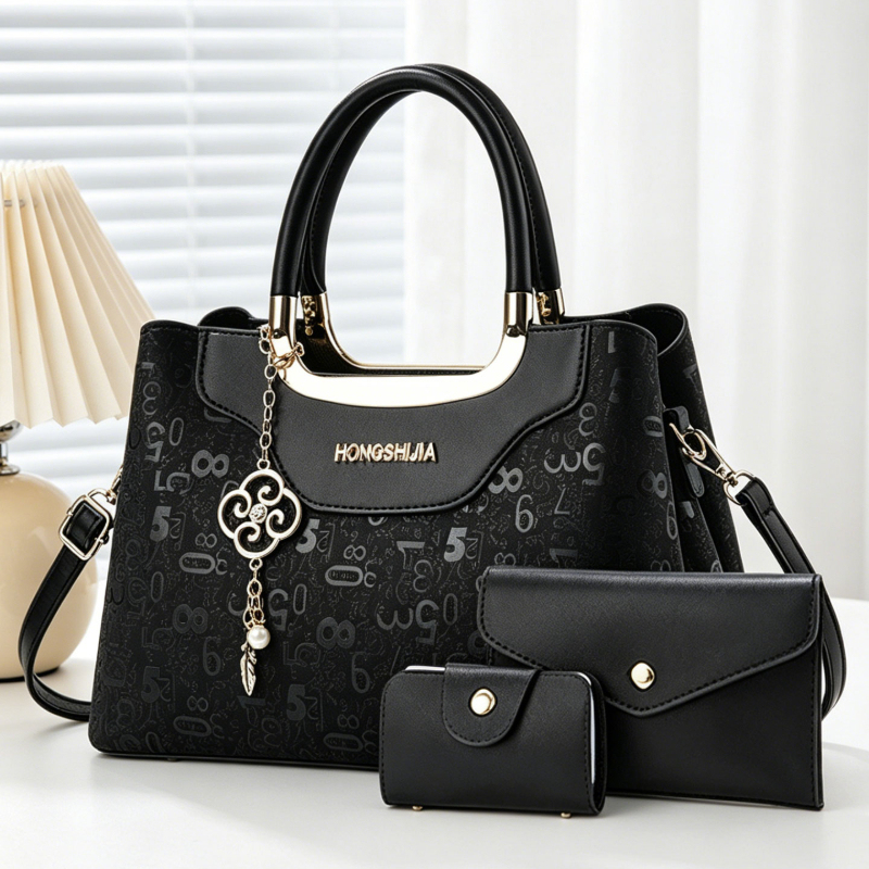Luxury Bags Casual - 3피스 패션 여성용 핸드백 세트, 여성용