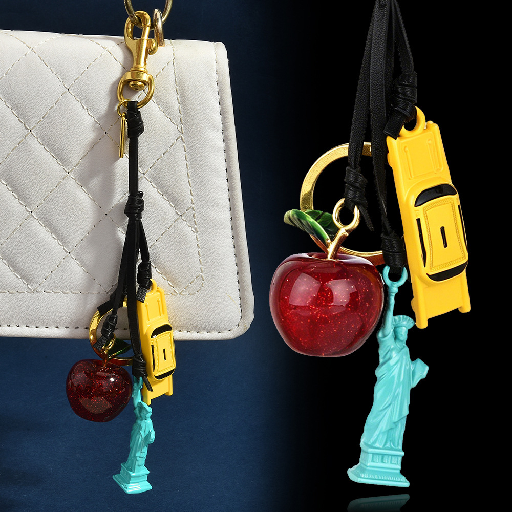 Luxury Bags New York - 뉴욕시 테마 가죽 가방 참 프리미엄
