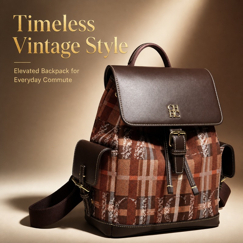 Luxurious Bag - CHHC 패션 컬러 블록 백팩 데이트