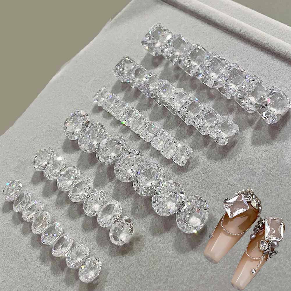 10개 화이트 크리스탈 지르코니아 네일 아트 장식 투명 - Luxury Bags Dropshipping 리뷰 및 가격
