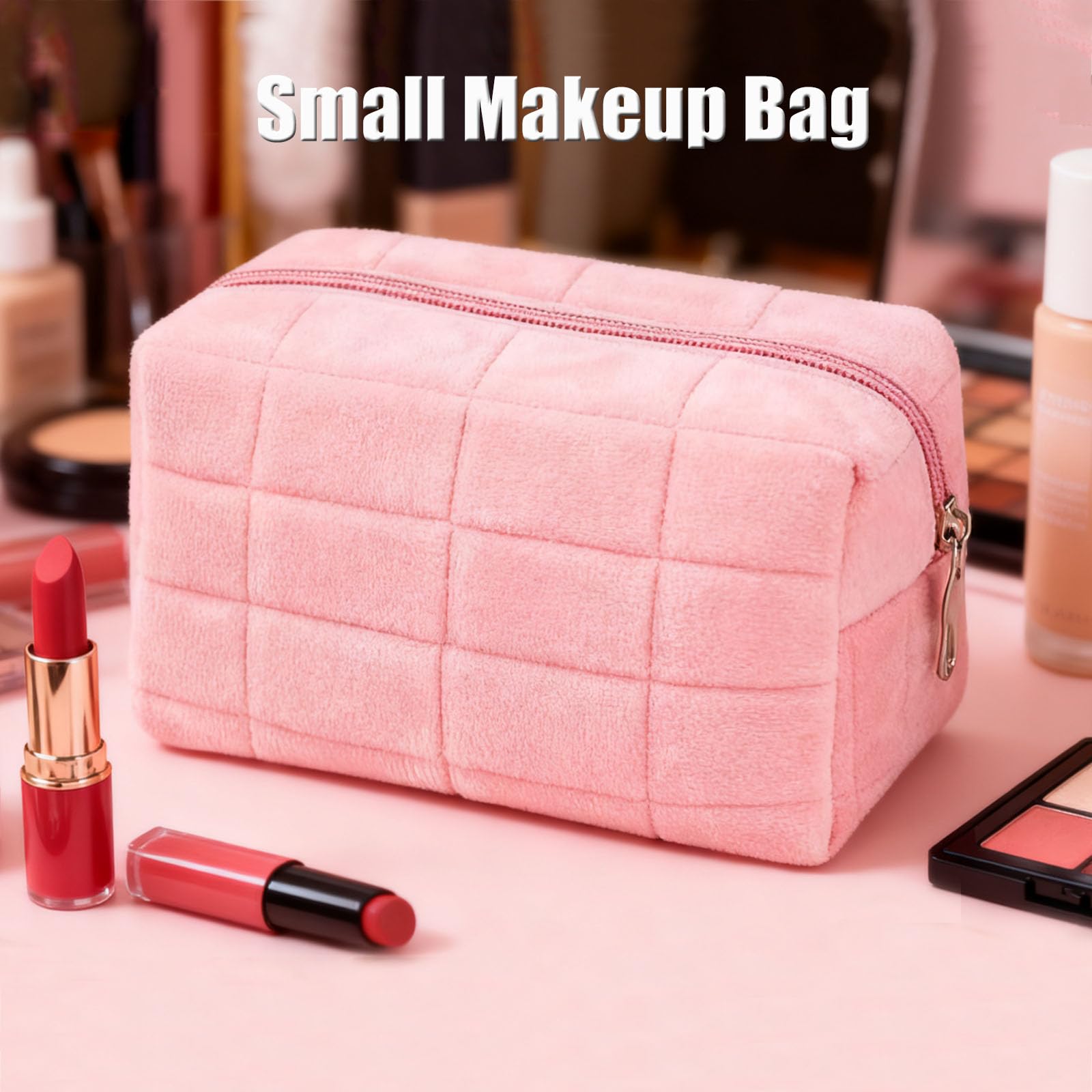 고급스러운 푹신한 플러시 여행용 메이크업 파우치, 부드 - Luxury Bags Rating 리뷰 및 가격