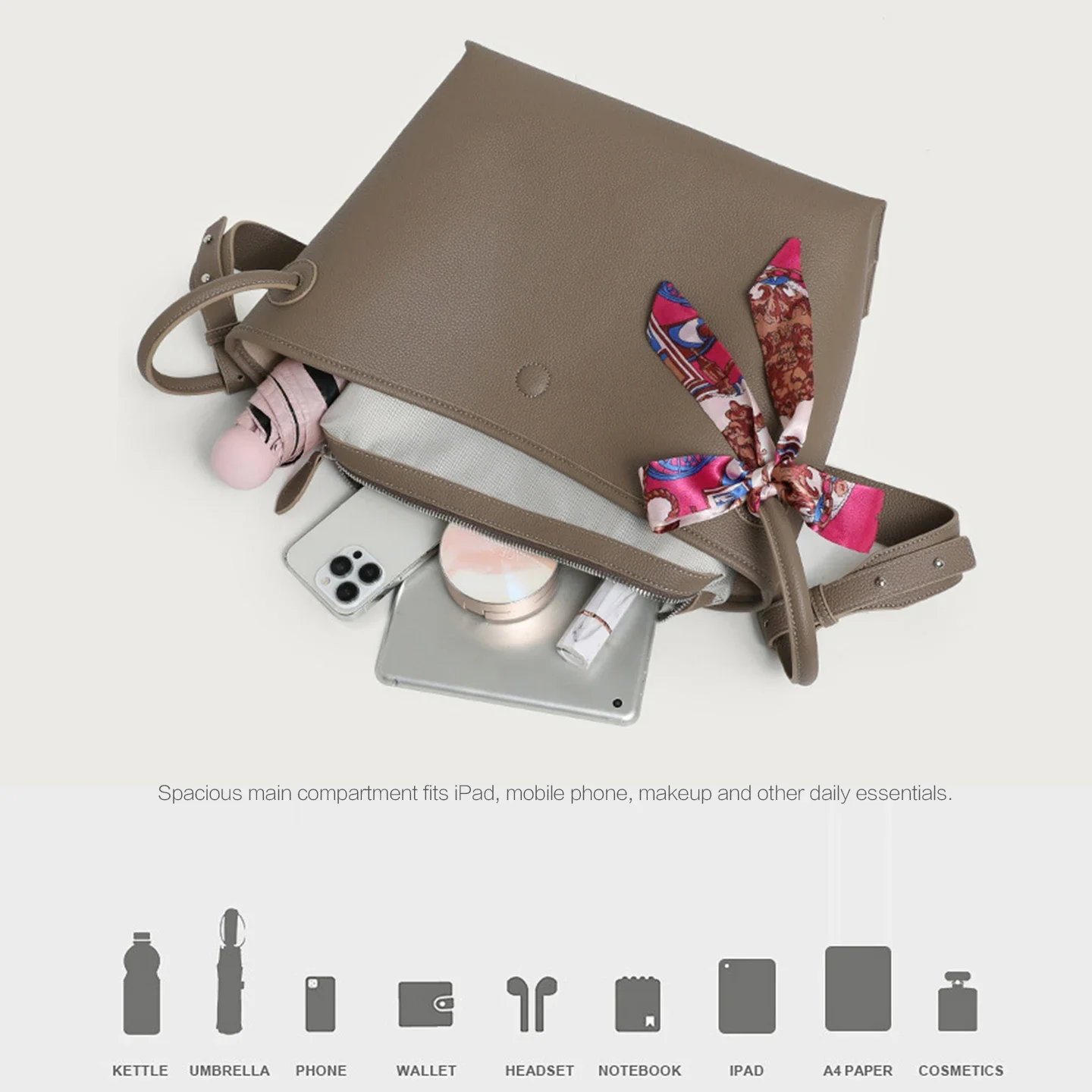 라이트 럭셔리 고급 여성용 토트백 PU 가죽 솔리드 컬 - Luxurious Bag 리뷰 및 가격