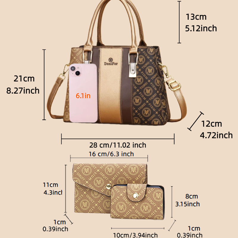 스플라이스 디자인의 여성용 핸드백 3종 세트, 여성용  - Luxury Bags Casual 리뷰 및 가격